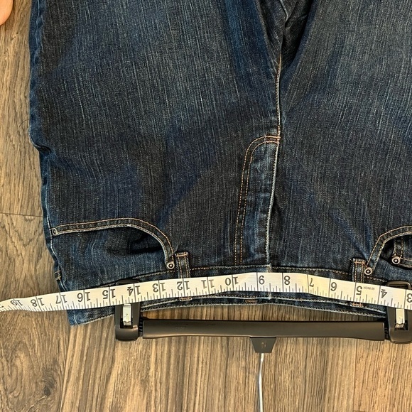 Talbots Dark Wash Denim Jeans Size 14 Petite With Stretch, Wide Leg Trousers - Picture 5 of 9